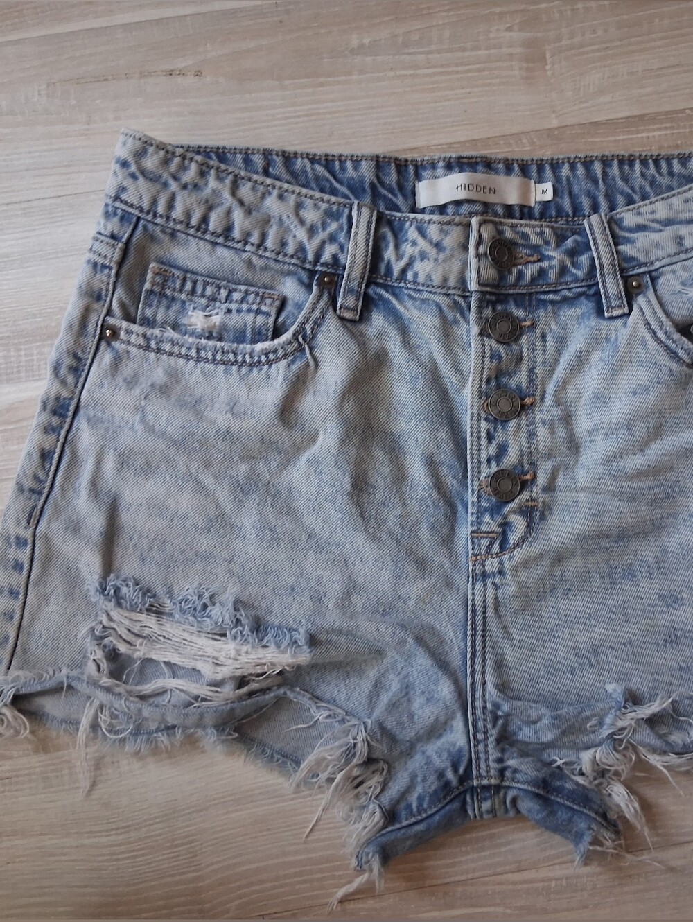 Distressed Hidden Denim Shorts